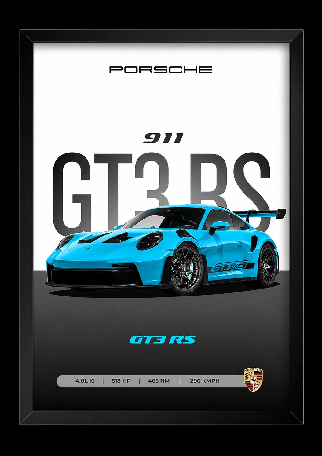 Framed Porche A4 Sized (31 x21)
