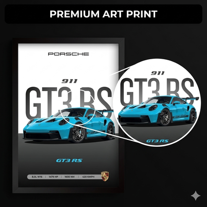 Framed Porche A4 Sized (31 x21)