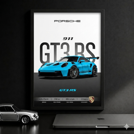 Framed Porche A4 Sized (31 x21)