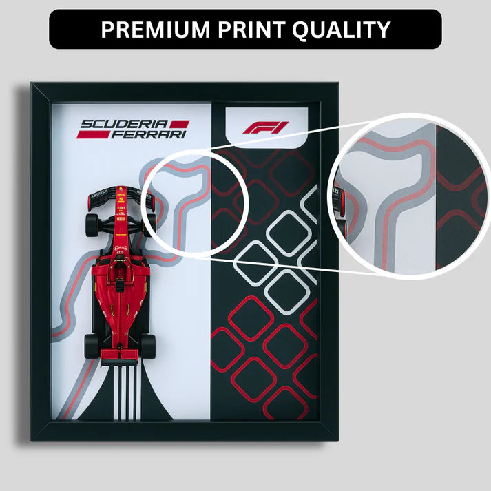 Bburagos Scuderia Ferrari F1 Diecast Car Frame 1:43 – 3D Wall Art
