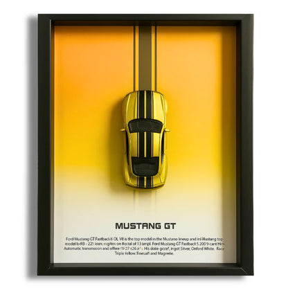 Ford Mustang GT Diecast Car Frame  – 3D Wall Art