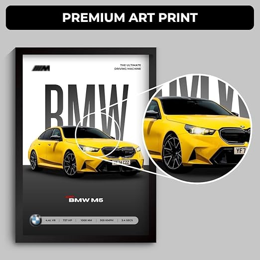 Framed BMW G90 M5 A4 Sized (31 x 23 cm)