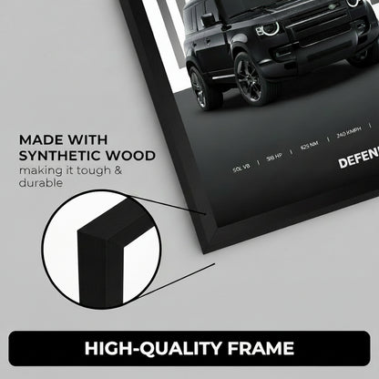 Framed Land Rover Defender A4 Sized (31 x 23 cm)