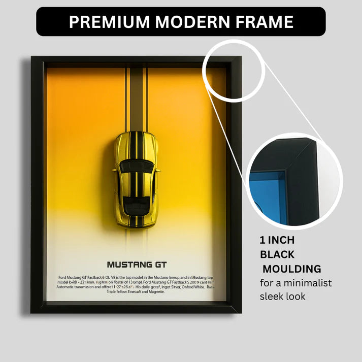 Ford Mustang GT Diecast Car Frame  – 3D Wall Art