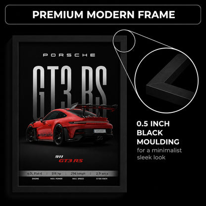 Porche 911 GT3 RS Poster | Framed Porche A4 Sized (31 x 23 cm)