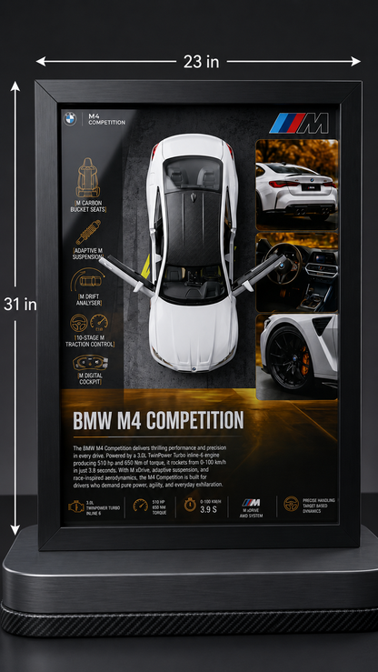 Premium BMW M4 Competition Frame Art-A4 (31x23)