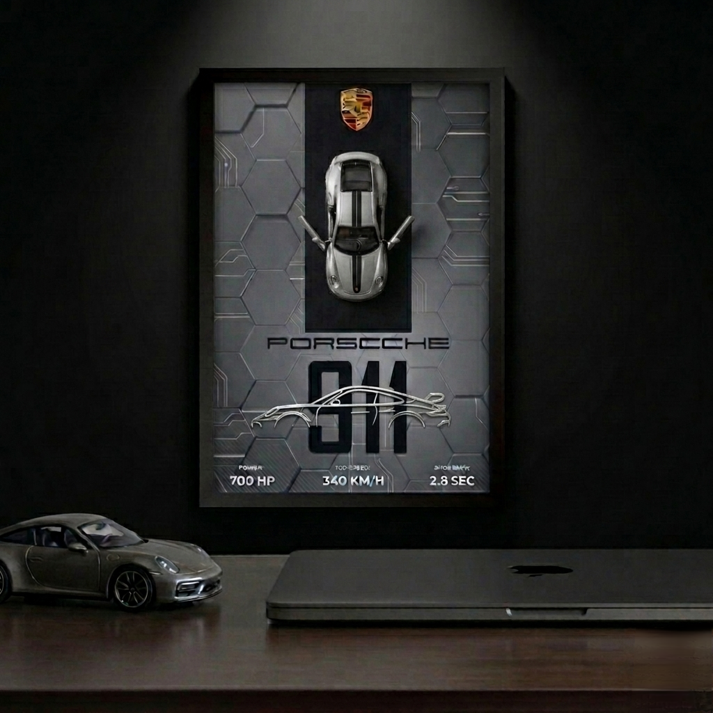 Porsche 911  Frame Art-A4(31x23)