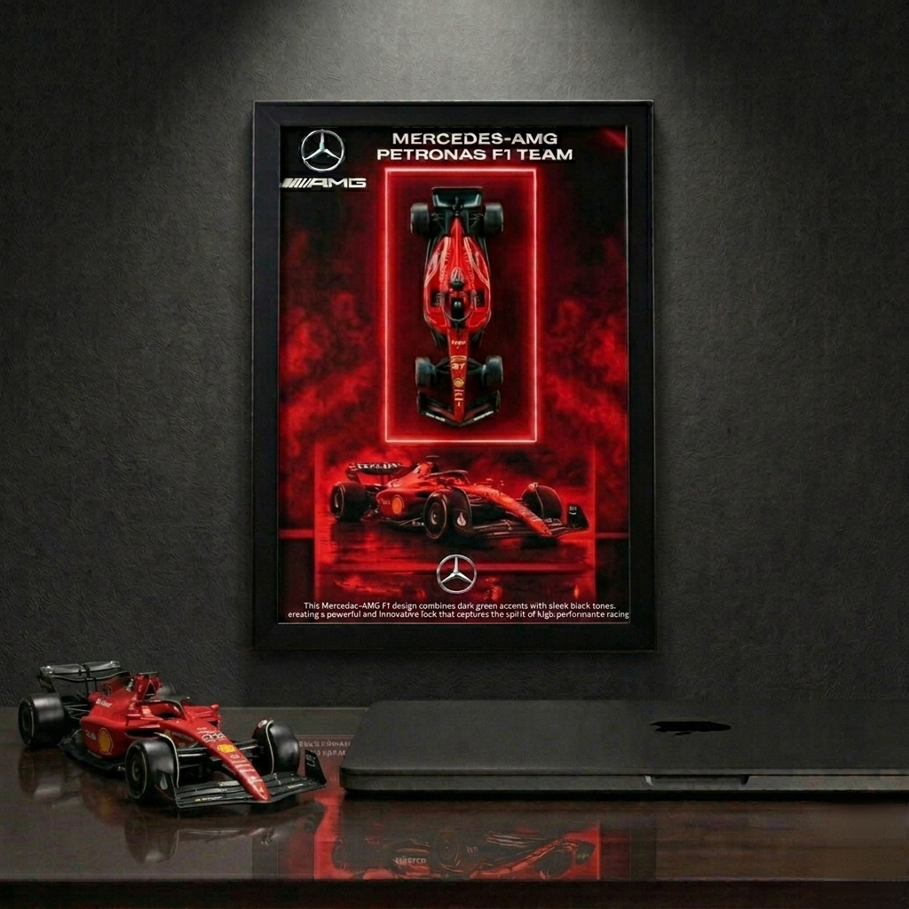 Bburagos Scuderia Ferrari F1 Diecast Car Frame Art-A4