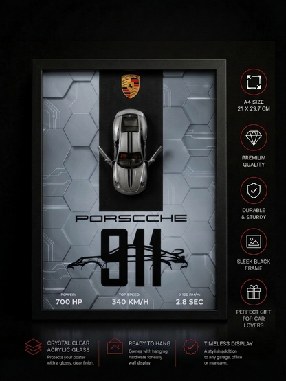 Porsche 911  Frame Art-A4(31x23)