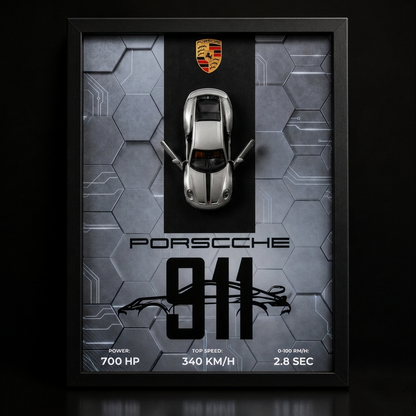 Porsche 911  Frame Art-A4(31x23)