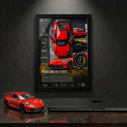 Premium Porsche 911 GT3 Frame Art - A4 (31x23)