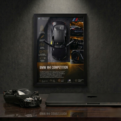 Premium BMW M4 Competition Frame Art-A4 (31x23)