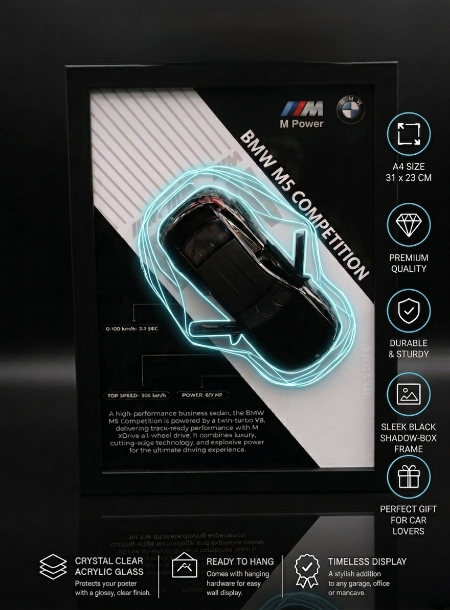 BMW M5 Premium Frame Art- A4 (31x23)
