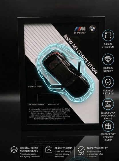 BMW M5 Premium Frame Art- A4 (31x23)