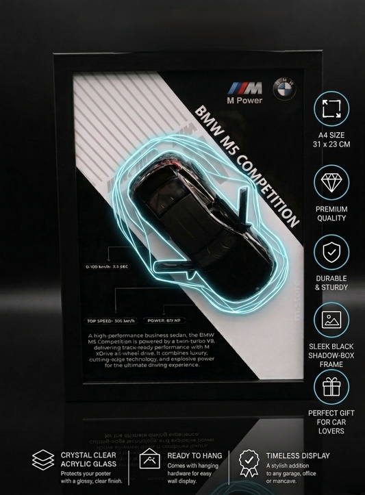 BMW M5 Premium Frame Art- A4 (31x23)
