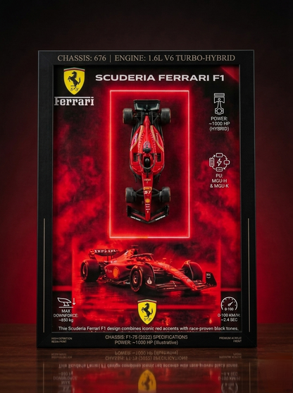 Bburagos Scuderia Ferrari F1 Diecast Car Frame Art-A4