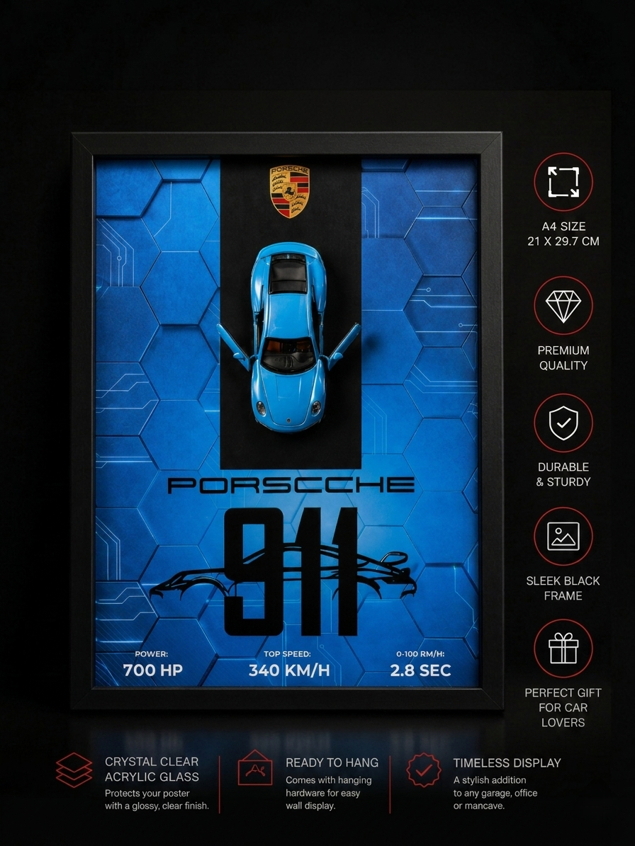 Porsche 911  Frame Art-A4(31x23)