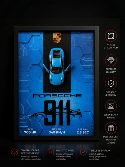 Porsche 911  Frame Art-A4(31x23)